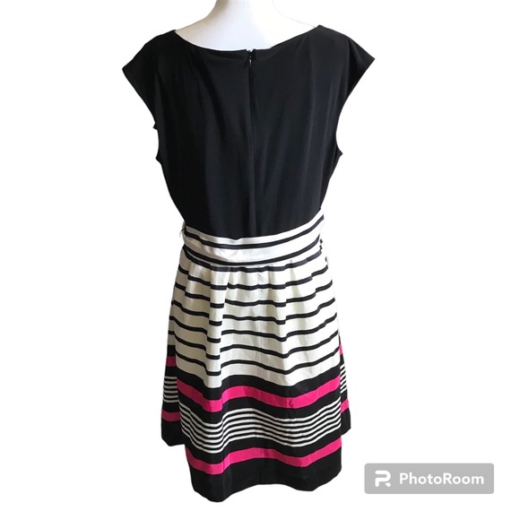 Christopher & Banks Lined Striped Sleeveless Fit and Flare Dress NWT - Picture 2 of 7